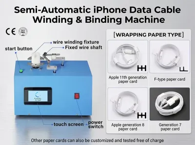 Semiautomatisk iPhone-datakabelviklings- og bindingsmaskine WPM-K287 - Oprulnings- og bindemaskine