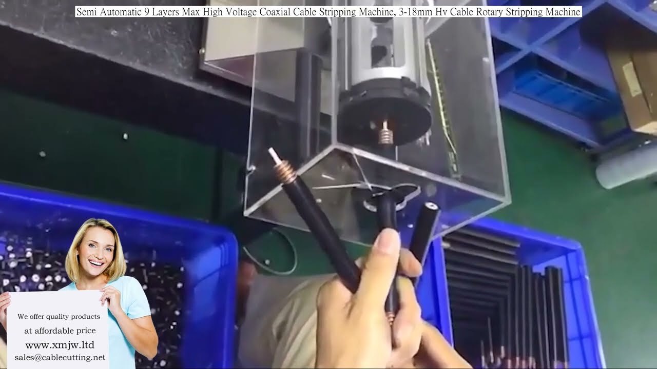 Semi Automatic 9 Layers  Coaxial Cable Stripping Machine, 3-18mm Hv Cable Rotary Stripping machine