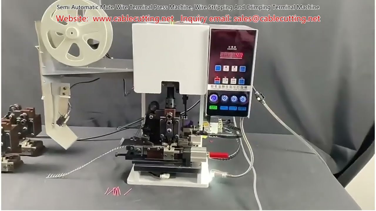 Semi Automatic Mute Wire Terminal Press Machine, Wire Stripping And Crimping Terminal Machine