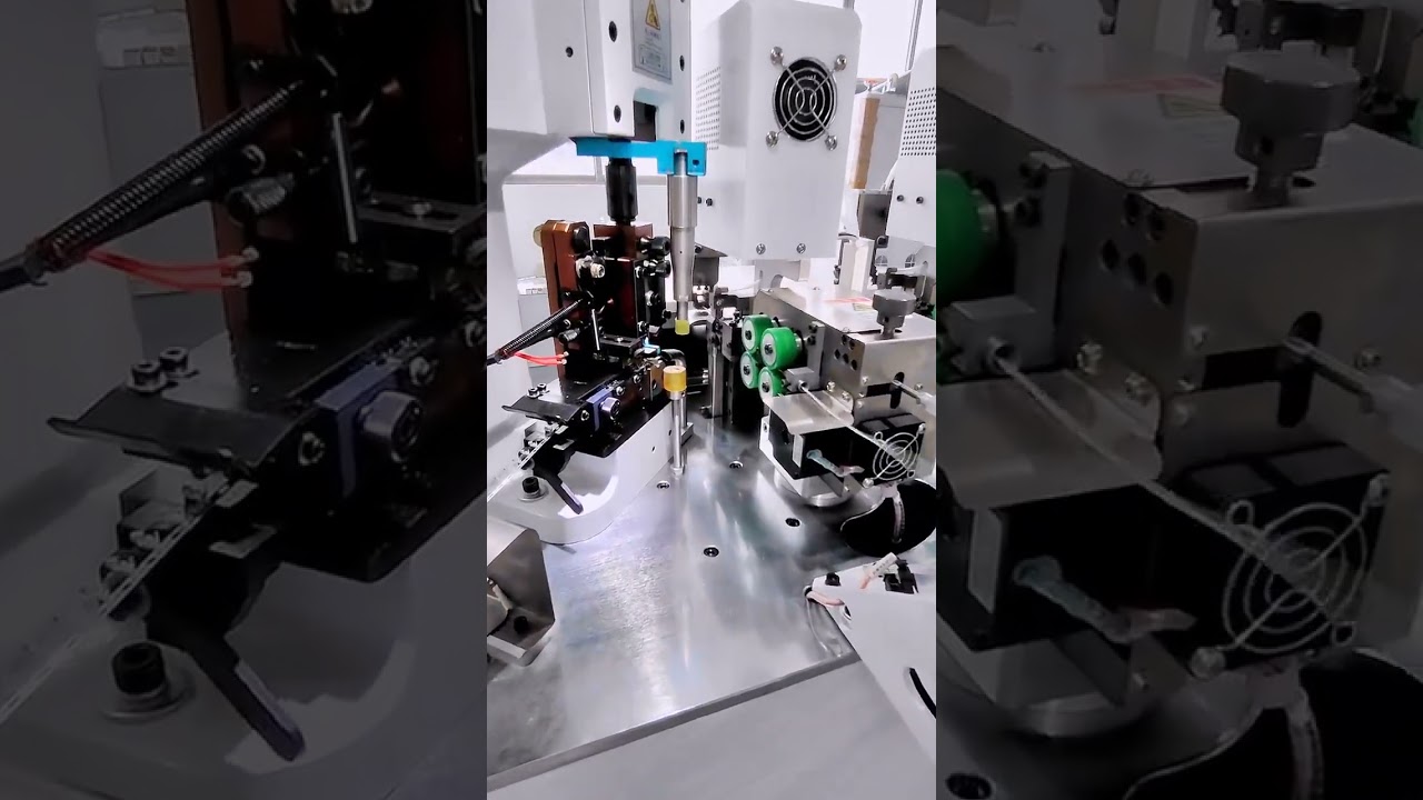 Double Wire Double End Crimping and Pressing #machine #cablewirestrippingmachine #factory
